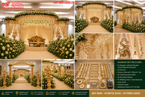 Magnífico Mandap de Madera para Bodas en Manchester, Decoración Elegante de Madera Artesanal, Mandapam Moderno para Bodas Maharani - Product Image 5