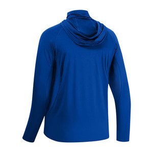 Camiseta Deportiva de Manga Larga con Capucha para Hombre, Color Azul, Ajustada, Absorbente de Humedad, para Todas las Temporadas, Color Sólido - Product Image 3