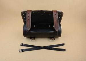 กระเป๋าหนังแท้สำหรับใส่อุปกรณ์มอเตอร์ไซค์กระเป๋าพนักงานทำมือสไตล์วินเทจพร้อมสายรัดหนังแท้กันน้ำได้ - Product Image 3