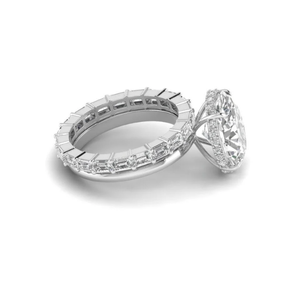 Anillo de Compromiso de Lujo para Mujer con Diamante Natural Ovalado de 5.27 Quilates con Incrustaciones de Oro de 14K, Color E, Claridad VS2, Certificado - Product Image 2