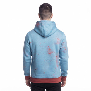 Saar Industries High Quality Adjustable Blue Fleece <b>Hoodie</b> Men's Casual Pullover <b>Red</b> Logo Print Loose Fit Winter Wear - Product Image 3