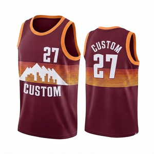 Maillot de basketball personnalisé pour homme, design sublimé, bordeaux, numéros d'équipe, séchage rapide, respirant, maille, col en V, sans manches, sports d'équipe - Product Image 1