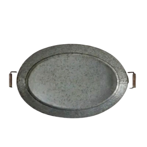 Plateau de service ovale en métal galvanisé avec poignées en cuivre, finition polie, pour usage résidentiel, hôtel, fête - Product Image 6