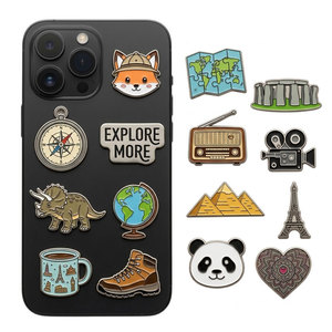 Autocollants de téléphone en métal personnalisés, badges adhésifs en alliage de zinc pour smartphones, cadeau promotionnel, fabricant OEM, fournisseur - Product Image 2