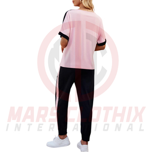 Conjunto Deportivo de Verano para Mujer, Ligero y Transpirable, de Dos Piezas, Top de Manga Corta y Pantalones Cómodos - Product Image 2