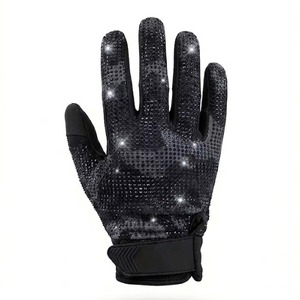 Gants de football américain en strass de haute qualité, antidérapants, avec sangle de poignet réglable, unisexe, couleur unie, design personnalisé, vente en gros - Product Image 1