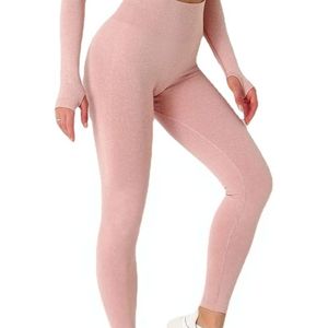 Ensemble de leggings de yoga à taille large, vêtements de fitness élégants en 2 pièces, tenue de sport pour yoga et pilates, ensemble de détente en tissu doux - Product Image 4