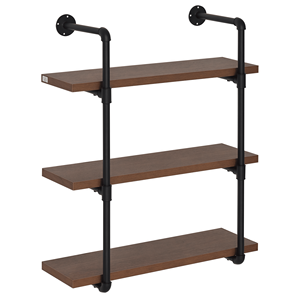 Scaffale a 3 livelli in stile industriale con struttura in metallo, espositore a parete per soggiorno, camera da letto, stile rustico, per biancheria da letto - Product Image 1