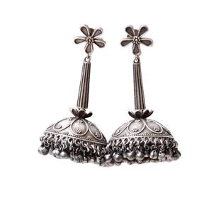 ARTSJEWELS Antique <b>Silver</b> Oxidized Brass <b>Dangle</b> <b>Earrings</b> for Women & Girls Wedding Gift From Rajasthan - Product Image 1