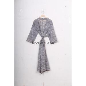 Vestido Romántico Hecho a Mano 100% Algodón con Estampado Floral, Cuello en V, Cierre con Cordón, Largo Completo, Manga Tres Cuartos, Transpirable, para Invierno - Product Image 4