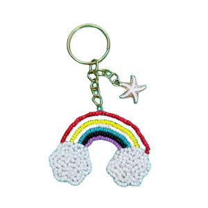 Porte-clés brodé de perles multicolores faits à la main et porte-clés beaux looks élégants et mignons de l'Inde pour les mariages - Product Image 2