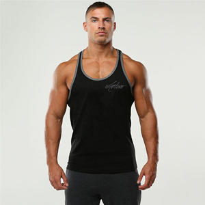 Custom Logo Plus Size Cotton Men Gym Vest Sleeveless Muscle Shirts Fitness Workout Men Tank Top In Premium Quality - Product Image 3