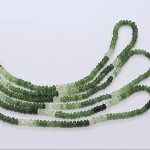 Perles de serpentine naturelle sculptées à la main en forme de rondelle, 4-4,5 mm, perles de pierre précieuse de serpentine ombrée sculptées, 16 pouces - Product Image 1