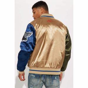 Men's Varsity <b>Jacket</b> With Character Print Patch Design Satin Lining Turn-down Collar Streetwear Style Autumn Wear - Product Image 2