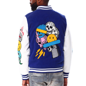 Trendy Mens Varsity Letterman Jacket Modern Slim Fit Baseball Jacket With Ribbed Collar Cuffs And Hem For Casual Street Fashion - Product Image 3