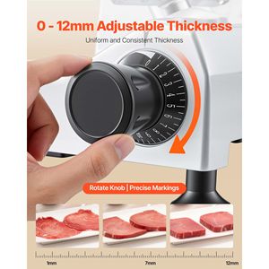 Affettatrice Elettrica Commerciale da 10 Pollici 240W con Lama Affilata in Acciaio al Carbonio Regolabile 0-1,2 cm e Affilatore Integrato per Taglio Alimenti e Salumi - Product Image 4