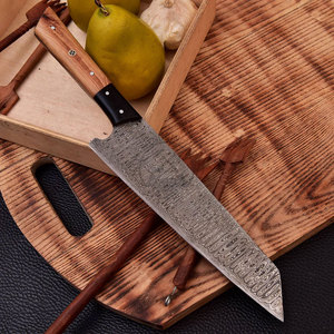 Couteau de cuisine professionnel Bunka de style japonais, en acier Damas forgé à la main, lame pleine longueur de 8 pouces, manche en bois – Vente chaude - Product Image 4