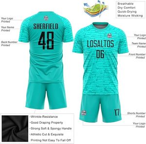 Custom Red Black Striped Soccer Jersey Set Sublimated Moisture Wicking Short Sleeve Unisex Adult All Seasons - Product Image 4