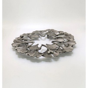 Round Silver Ginkgo Leaf <b>Table</b> Mat Oriental Design Decorative <b>Placemat</b> <b>for</b> Dining <b>Table</b> - Product Image 2