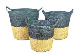 Cestas de Almacenamiento de Seagrass Bicolor Hechas a Mano, de Alta Calidad, 100% Naturales y Ecológicas, Decoración para el Hogar - Product Image 2