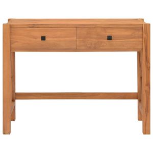 Medium Teak Wood Plywood Rectangular <b>Desk</b> <b>Console</b> <b>Tables</b> with Elegant Style - Product Image 3
