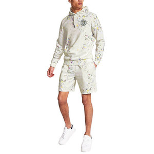 Trending Design Shorts Hoodie <b>Sets</b> Customized Logo Lightweight Casual 100% Cotton Street Wear Solid Pattern Plus Size for Autumn - Product Image 1