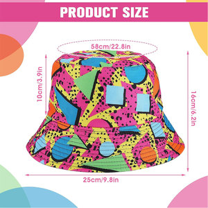 Fashion Geometric Printed Bucket Hat Unisex Summer Beach Cap Polyester <b>Material</b> - Product Image 2