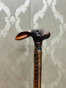 Rabbit Head Handle Luxury Vintage Style Wall Hanging Walking Cane Handcrafted Rosewood Stick for Easter & Thanksgiving - Product Image 2