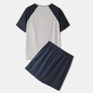 Ensemble deux pièces d'été pour hommes : T-shirt et short décontractés, T-shirts à manches courtes, vente en gros, personnalisables, surdimensionnés, ensemble vierge 2 pièces - Product Image 2