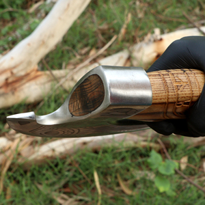 Premium Hand Forged Stainless Steel Pizza <b>Axe</b> Cutter with <b>Wood</b> Handle for Kitchen & Restaurant. - Product Image 2