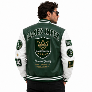 High Quality Custom Varsity <b>Jacket</b> for School Team and Streetwear with Chenille <b>Letter</b> Patch PU Leather Sleeves Custom Logo OEM - Product Image 4