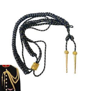 Aiguillette dorée uniforme, cordon en fil doré, aiguillette de cérémonie britannique, cordon métallique doré synthétique avec attaches - Product Image 3