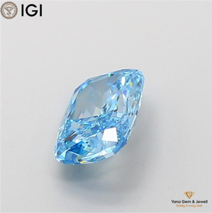 Diamant CVD de laboratoire, clarté VVS2, couleur bleu vif fantaisie, 2,01 carats, certifié IGI, taille coussin, pour design solitaire Soulmate - Product Image 5