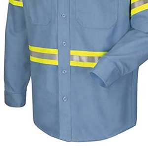 Construction High Work Wear For Men Work Shirt Overalls Industrial Safety Shirt For Sale Elastic Band Reflective Work Shirts - Product Image 2