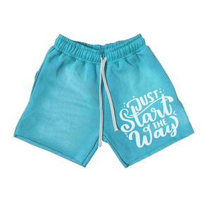 Shorts pour hommes en tissu polaire 100% coton de haute qualité, sérigraphiés, séchage rapide, effet vieilli, style streetwear, 220 GSM - Product Image 3
