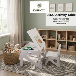 <b>Adjustable</b> Wooden Kids Activity <b>Table</b> With Chair Set For Reading And Playtime Scandinavian Style - Product Image 2