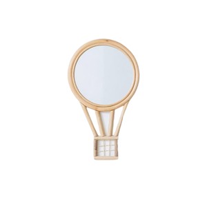 Espejo decorativo creativo hecho a mano con forma de globo, decorado con ratán, material orgánico para la habitación de los niños, producto de decoración de interiores. - Product Image 2