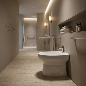 Cuvette de toilette monobloc en céramique blanche, anti-bactérienne, moderne, à poser au sol, pour salle de bain, sanitaires - Product Image 5