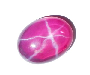 Rubis étoilé transparent ovale 12x16 mm 12,5 carats, cabochon poli créé en laboratoire avec effet étoile à 6 branches pour la fabrication de bijoux - Product Image 1