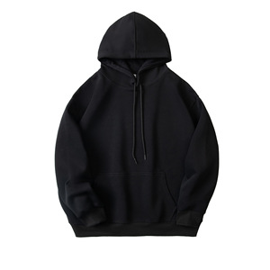 Sweat-shirt à capuche marron pour homme, coupe ample, en molleton de coton, décontracté, avec poche, respirant, 370g, vêtement d'hiver - Product Image 4