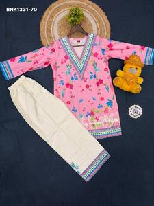 Conjunto de Kurta y Pantalón Corto con Abertura Lateral, Diseño Moderno, Rayón Slub con Estampado Floral, Moda Femenina, Fabricante, Proveedor Indio - Product Image 2