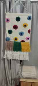 Arte de Pared, Tapiz de Lana Hecho a Mano, Tejido Abstracto con Nudos, Arte Textil, Macramé, Decoración Bohemia para Pared -18 - Product Image 4