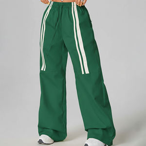 Pantalon de jogging coupe droite et large, coupe-vent, avec bandes frontales, personnalisé OEM/ODM pour l'entraînement et le sport - Product Image 4