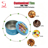 Boîte ronde en métal, boîte de rangement cylindrique en métal, qualité alimentaire, impression personnalisée, rangement de cartes flash, articles éducatifs pour enfants, vente en gros, OEM