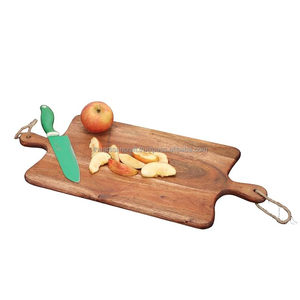 Stylish Multi-Purpose Wooden <b>Chopping</b> <b>Block</b> with Handle for Serving & Cutting - Product Image 3