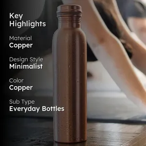 Pure <b>Copper</b> <b>Bottle</b> Gym Drinkware Metal Alkaline Ayurvedic <b>Copper</b> Water <b>Bottle</b> - Product Image 4