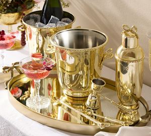 Bandeja de lujo ovalada dorada con espejo al por mayor, con asas de lazo, para servir en hoteles y restaurantes, elegante vajilla de tocador. - Product Image 2