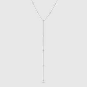 Rose Cut Lab Grown Diamond Lariat Y Chain <b>Necklaces</b> Bezel Set 18inches Adjustable Lobster Clasp Minimalist Dainty 14K Solid Gold - Product Image 3