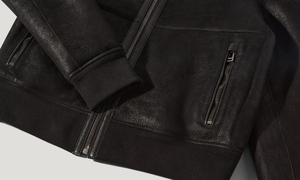 Genuine Cow Skin Leather <b>Canvas</b> Embossed Quilted Heated Breathable Polyester Lining Zipper Closure Pockets <b>Jacket</b> <b>Men</b> Casual - Product Image 5