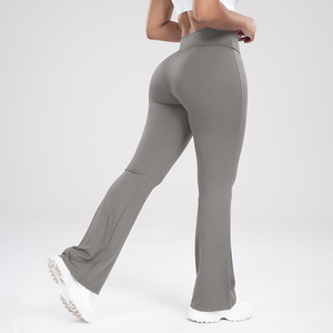 <b>White</b> Bird Express <b>Women</b> Mid Waist Flare <b>Leggings</b> Full Length Stretch Butt Lifting Polyester Lace Fabric Yoga Gym Workout - Product Image 1